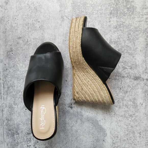 BLACK ESPADRILLES WEDGES - Picture 4 of 8